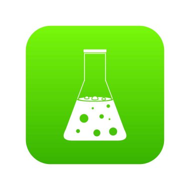 Kimyasal şişesi simgesi dijital yeşil