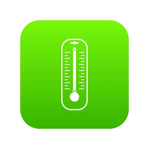 Thermometer icon digital green — Stock Vector