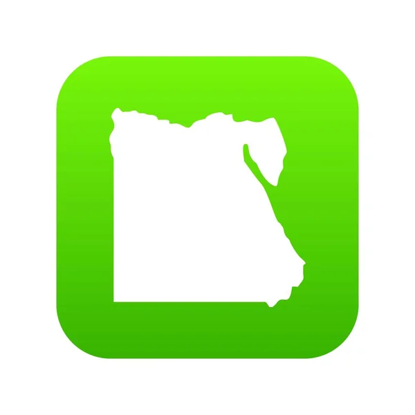 Mappa dell'Egitto icona digitale verde — Vettoriale Stock