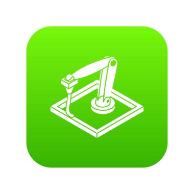 D printering yeşil simge vektör duvar