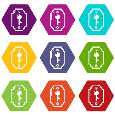 9 vektör kilit açık Icons set
