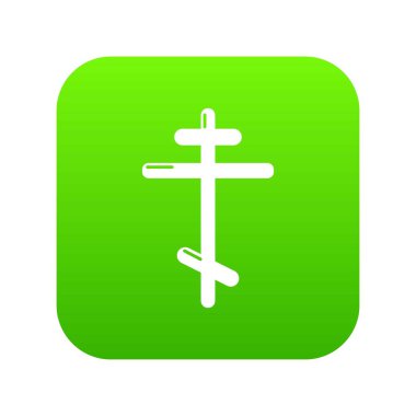 Ortodoks yeşil simge vektör çapraz