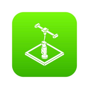 Heykel d yeşil simge vektör yazdırma