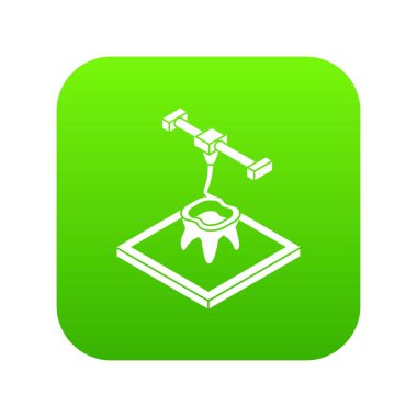 Diş d yeşil simge vektör yazdırma