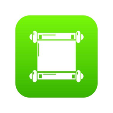 Eski kaydırma parşömen yeşil simge vektör