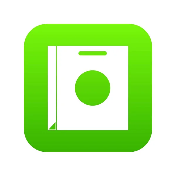 Saco de papel ícone verde digital — Vetor de Stock