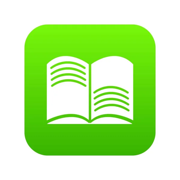 Altes geöffnetes magisches Buch Symbol grüner Vektor — Stockvektor