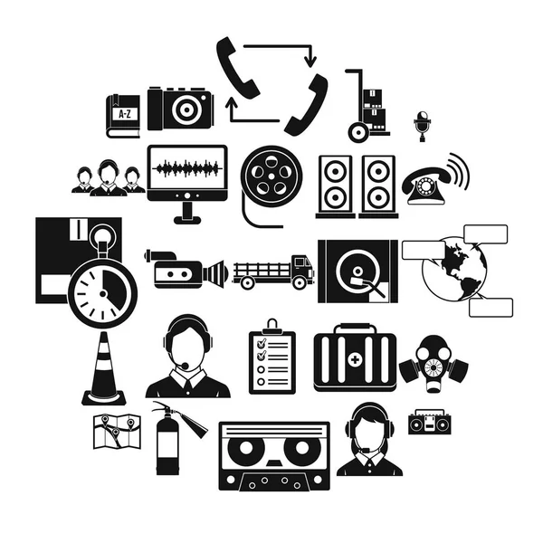 Ensemble d'icônes pour écouteurs sans fil, style simple — Image vectorielle