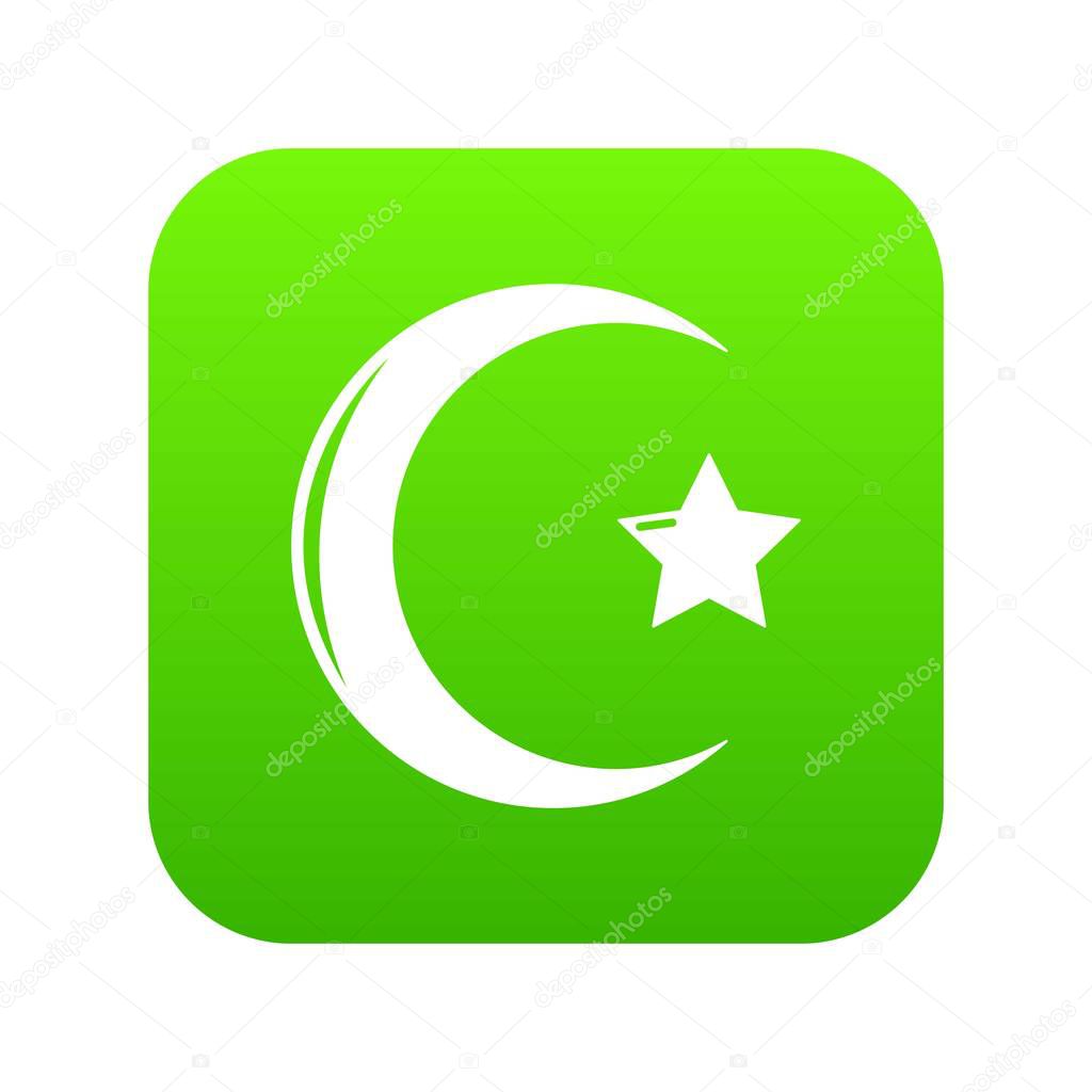 Star Crescent Symbol Islam Icon Green Vector Isolated On White Background Premium Vector In Adobe Illustrator Ai Ai Format Encapsulated Postscript Eps Eps Format