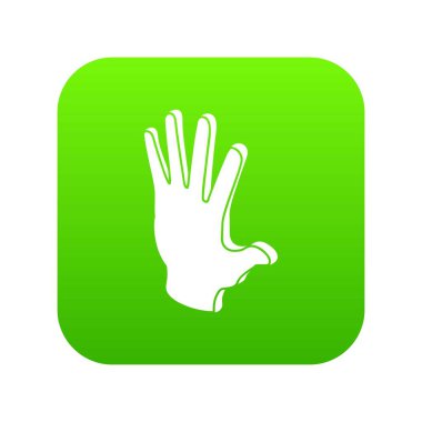 Seçim tebrik el simgesi yeşil vektör