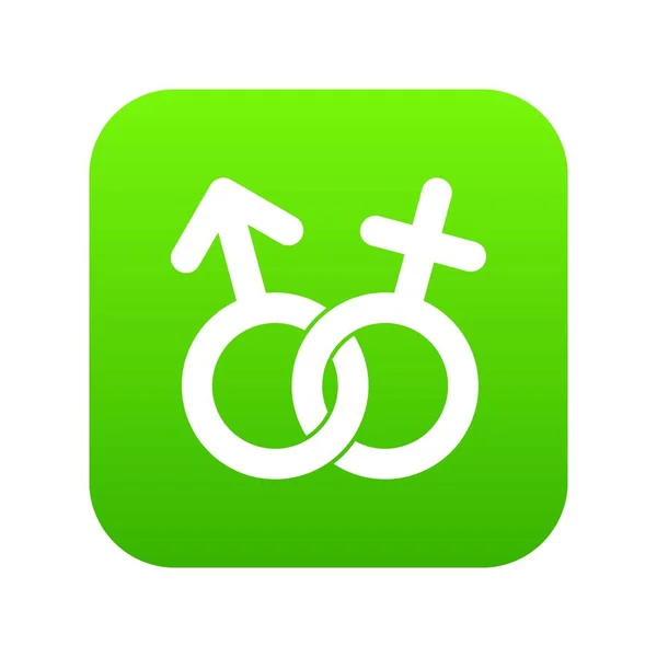 Icône de symbole de genre vert numérique — Image vectorielle
