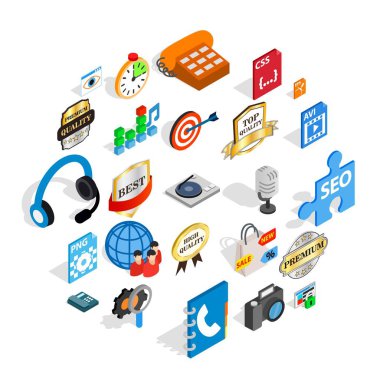 Merhaba-Fi Icons set, izometrik stili