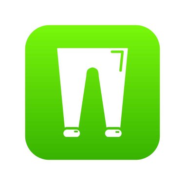 Erkekler moda aksesuar pantolon yeşil simge vektör