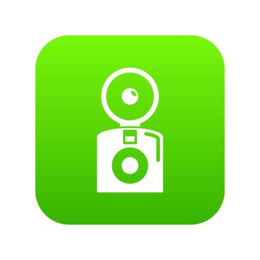 Oldschool kamera simgesi yeşil vektör