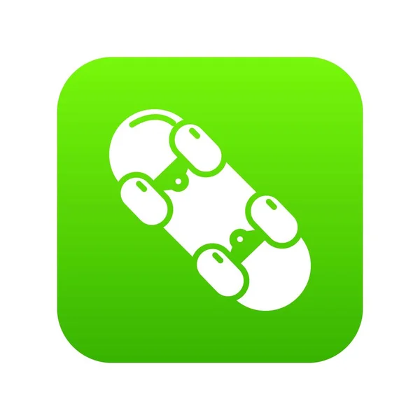 Skateboard icono verde vector — Vector de stock