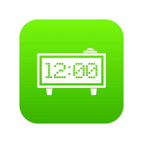 Будильник иконка цифровой зеленый — стоковый вектор