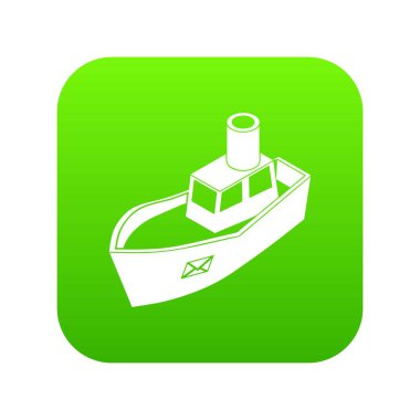 Deniz gemi teslim yeşil simge vektör