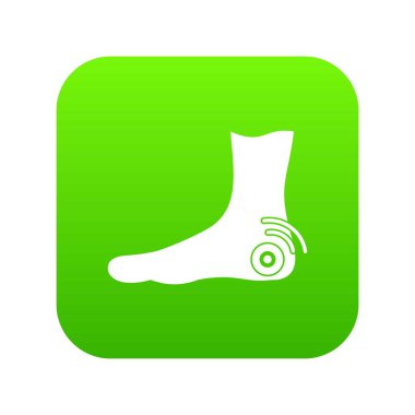 Ayak topuk simgesi dijital yeşil