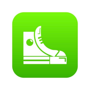 Spor ayakkabı hipster Ayakkabı yeşil simge vektör