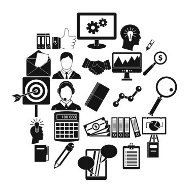 Finansman Icons set, basit tarzı