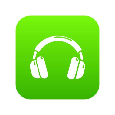 Kulaklık yeşil simge vektör