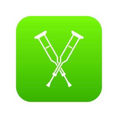 Koltuk değneği simgesi dijital yeşil