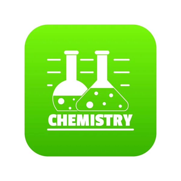 Ícone de química vector verde —  Vetores de Stock