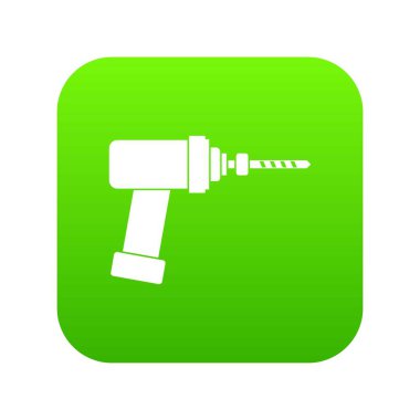 Tıbbi matkap simgesi dijital yeşil