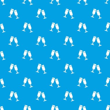 Gözlük şampanya desen vektör kesintisiz mavi