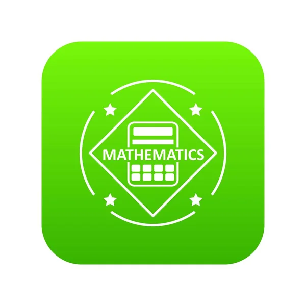 Icona matematica vettore verde — Vettoriale Stock