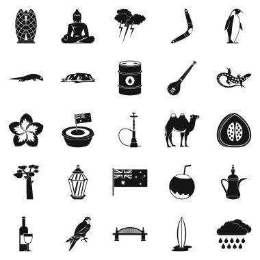 Benzersiz kaba Icons set, basit tarzı