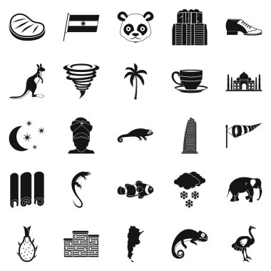 Sıcak kenar Icons set, basit tarzı