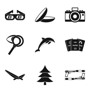 Dikkatle bak Icons set, basit tarzı