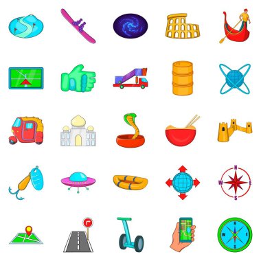 Macera tarzı Icons set, karikatür tarzı