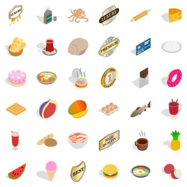 Tableful Icons set, izometrik stili