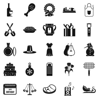 Aile Icons set, basit tarzı Toplantı
