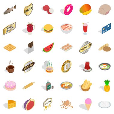 Icons set, izometrik stil yutmak