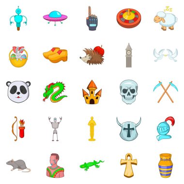 Sanrı Icons set, karikatür tarzı