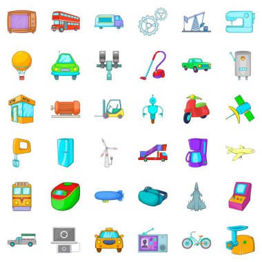 Otomatik Araç Icons set, karikatür tarzı