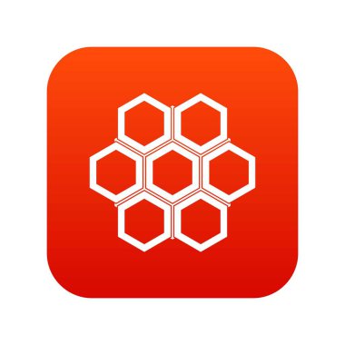 Küçük petek simgesi dijital kırmızı