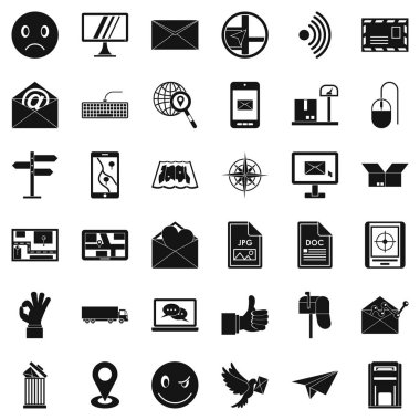 Posta Icons set, basit tarzı