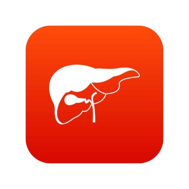 Karaciğer simgesi dijital kırmızı