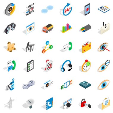 Şebeke Icons set, izometrik stili