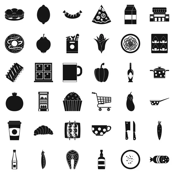 Conjunto de iconos de cena de gala, estilo simple — Archivo Imágenes Vectoriales
