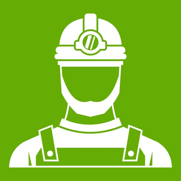Ícone mineiro masculino verde — Vetor de Stock