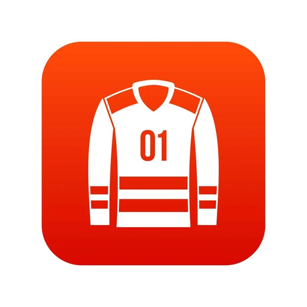 Sport uniforme icône numérique rouge — Image vectorielle