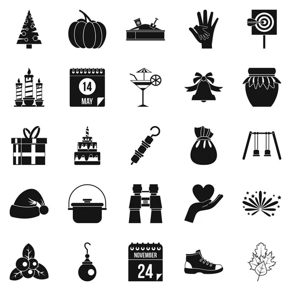 Conjunto de ícones de tradição familiar, estilo simples — Vetor de Stock