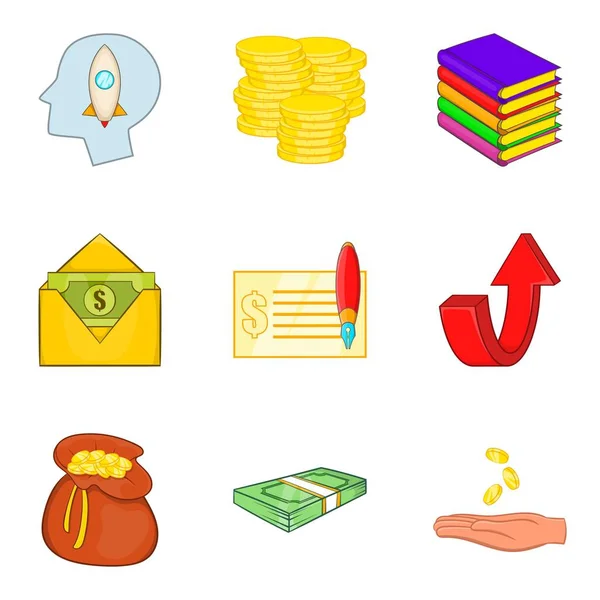 Omkopen iconen set, cartoon stijl — Stockvector