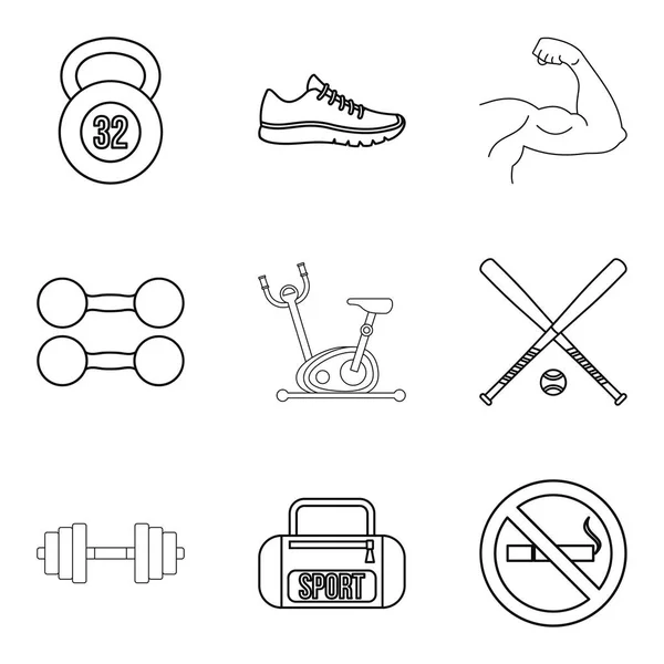 Conjunto de iconos de proceso de preparación, estilo de esquema — Vector de stock