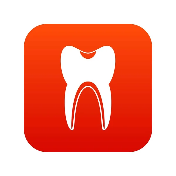 Цифровой красный значок зуба — стоковый вектор